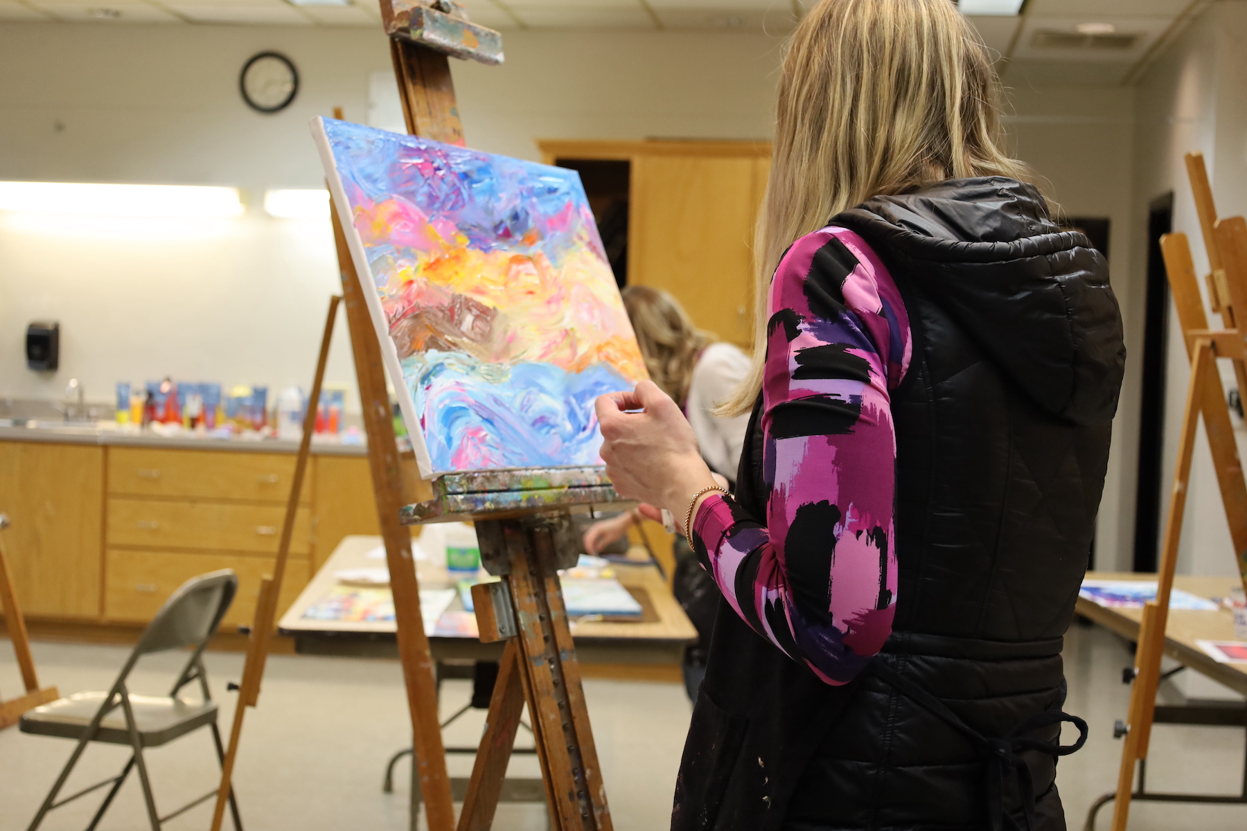 Woman Painting Abstract Winter 2024