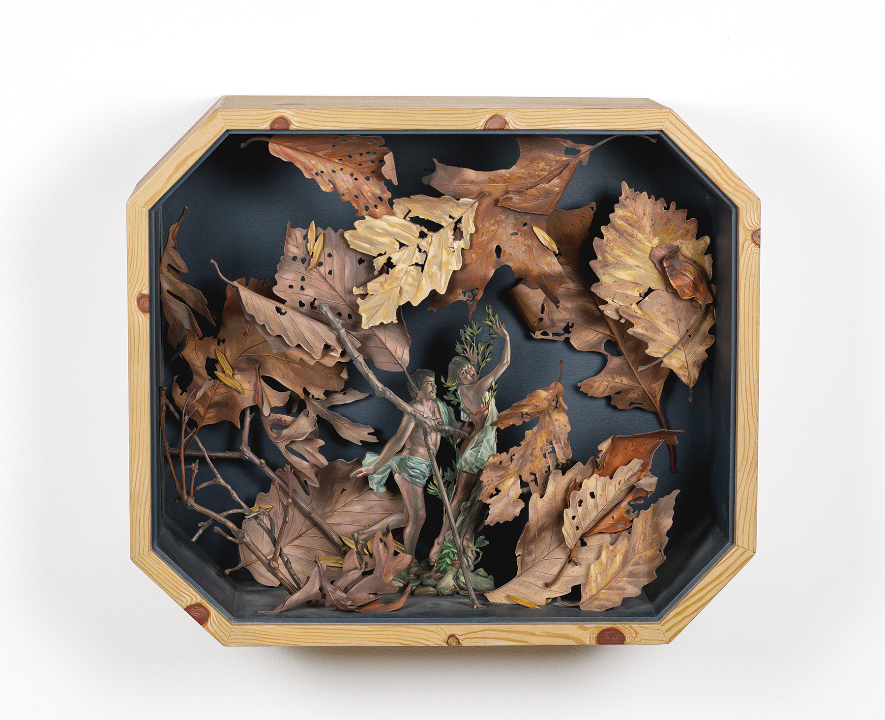 Ron Isaacs, Imitation Knotty Pine Leaf Box with Apollo and Daphne (After Bernini)