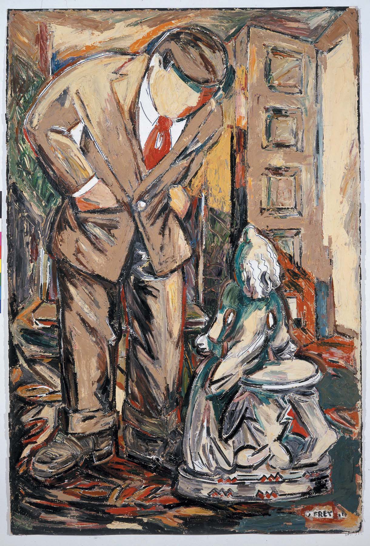 Viola Frey, Man and Meissen Figurine