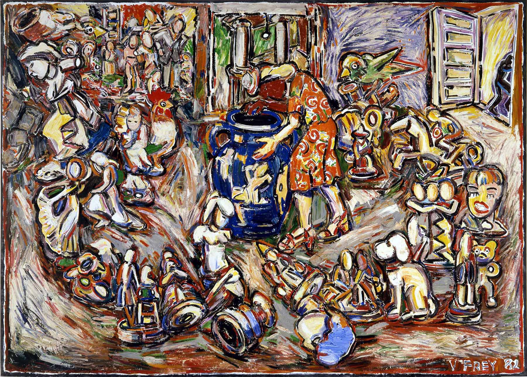 Viola Frey, Studio View – Woman and Vase