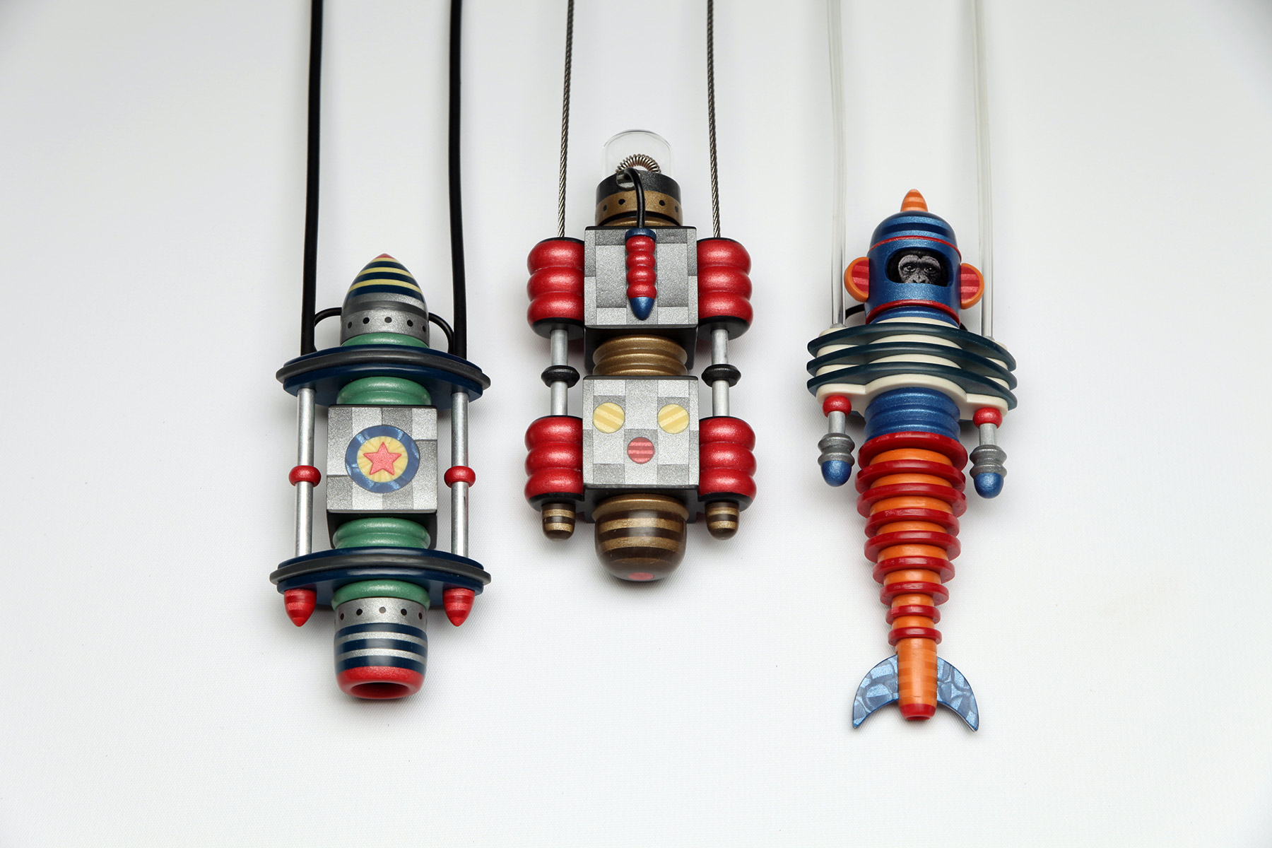 Dan Cormier “Rocket Vessel,” “Robot Vessel”, and “Fiji Mermaid 2000 Vessel”