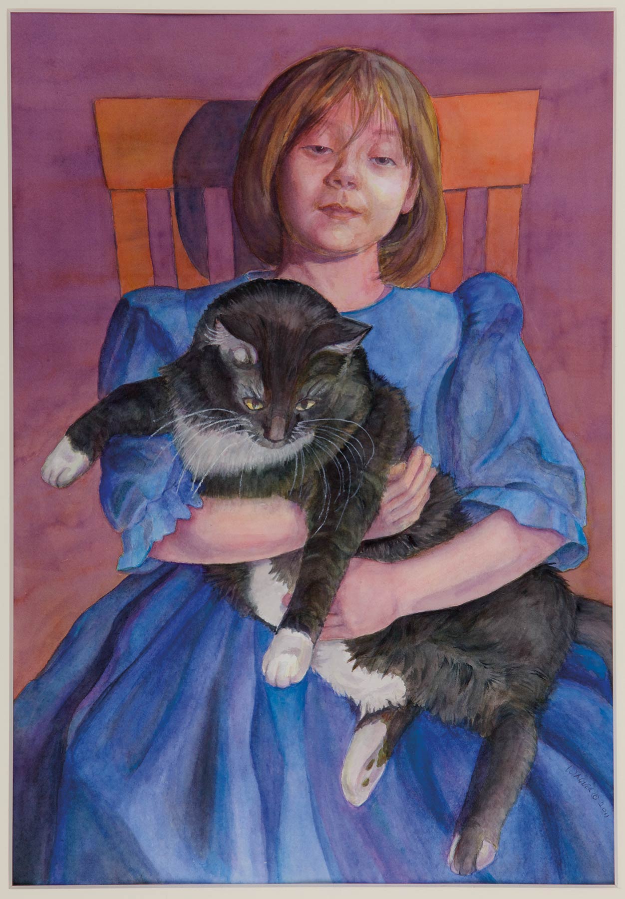 Sandra Wagner, Justine (Age 6) Holding Buckwheat