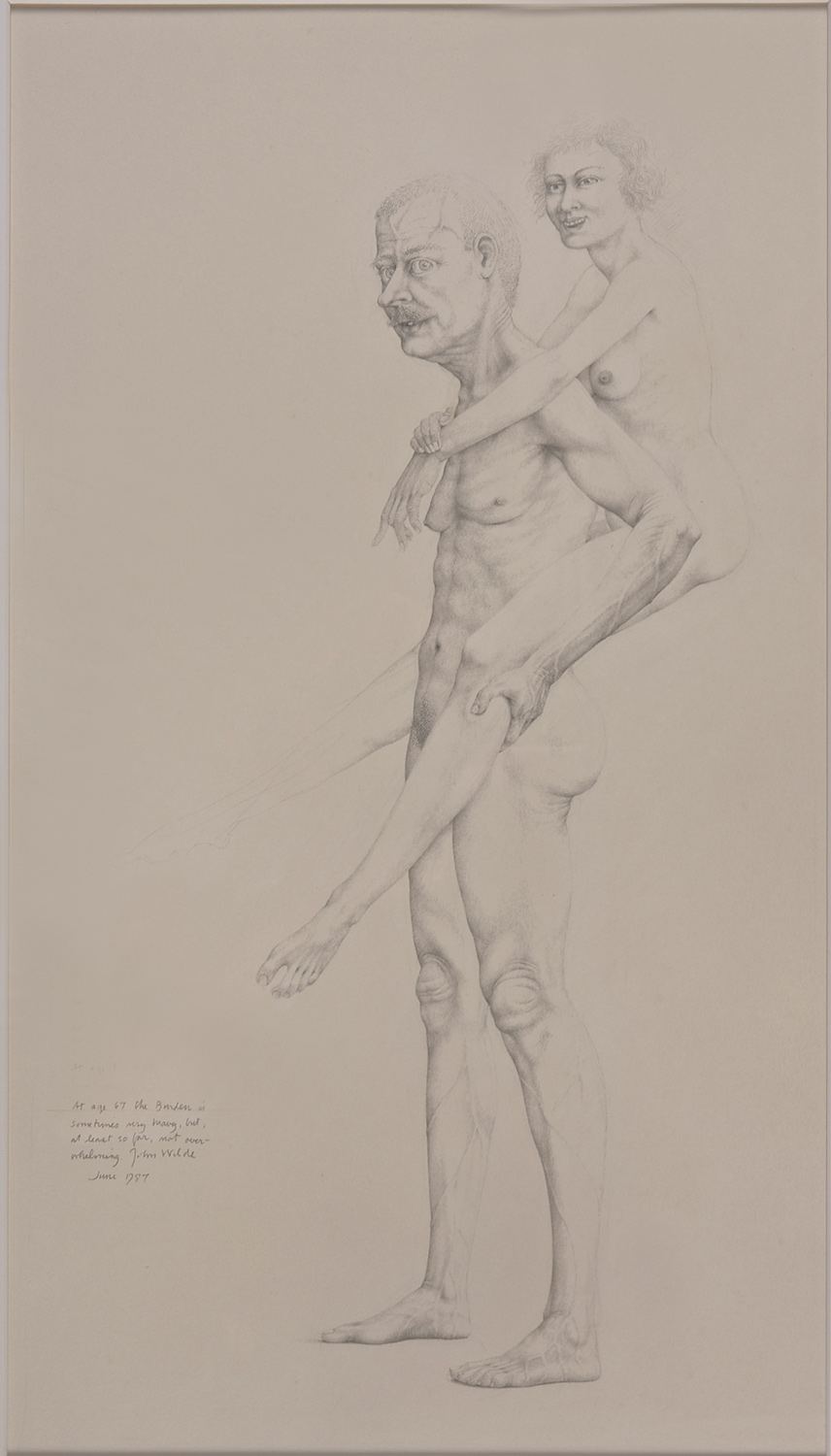 John Wilde, Self with Nude, Age 67 (Study for With Friends)
