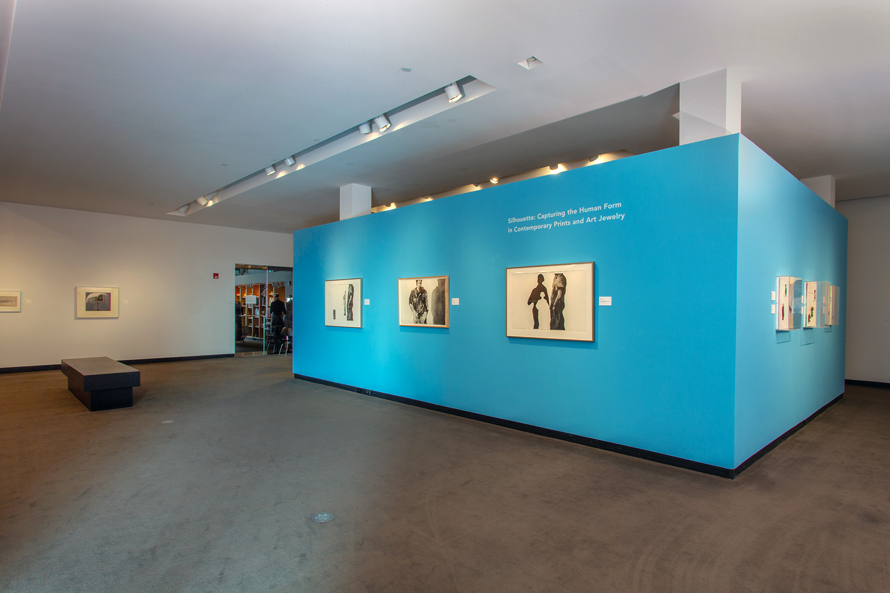 Installation view, Silhouette: Capturing the Human Form in Contemporary Prints and Art Jewelry