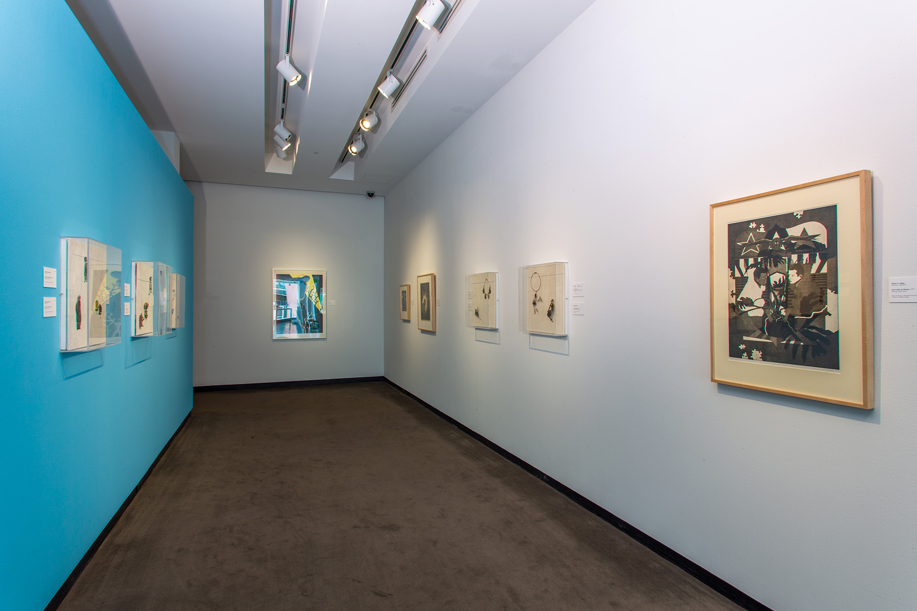 Installation view, Silhouette: Capturing the Human Form in Contemporary Prints and Art Jewelry