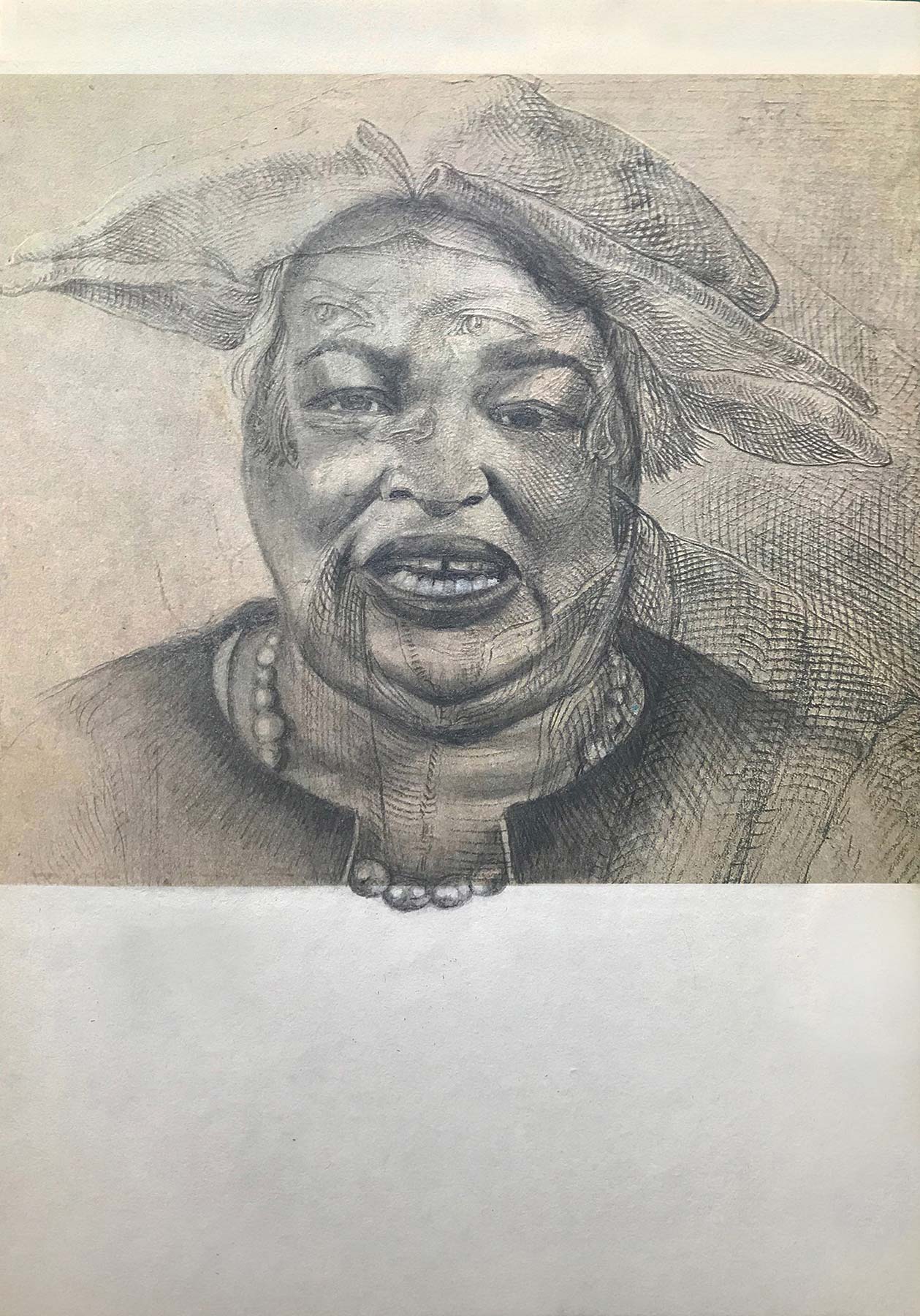 Marc Travanti, Stacey Abrams drawn on Portrait of Man Wearing a Wide Brimmed Hat