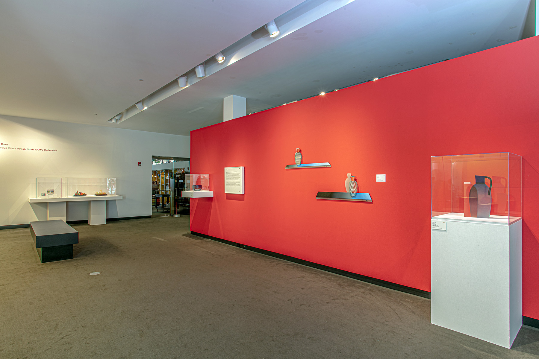 Installation view, Dynamic Duos: Collaborative Glass Artists from RAM’s Collection