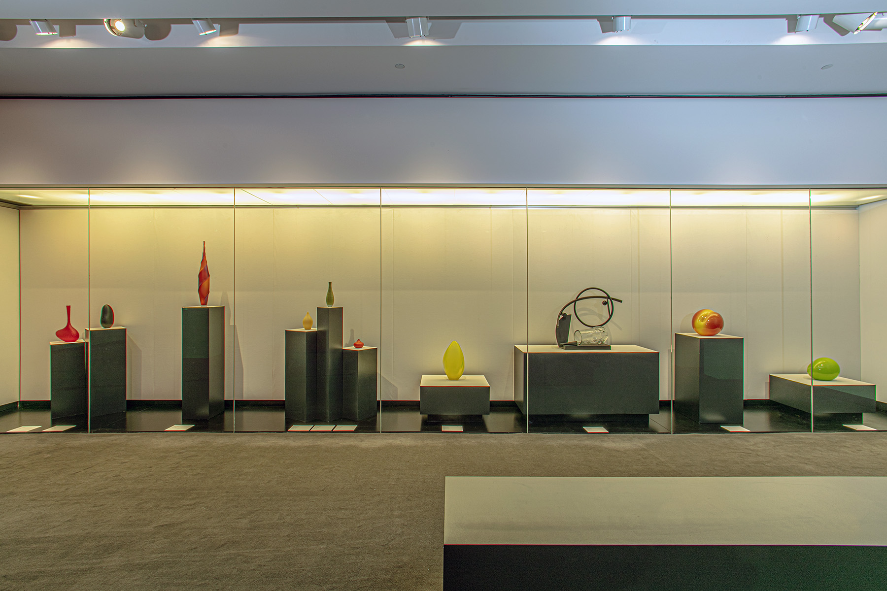 Installation view, Dynamic Duos: Collaborative Glass Artists from RAM’s Collection