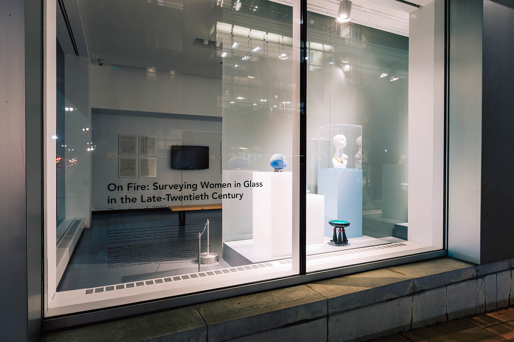Installation view, On Fire: Surveying Women in Glass in the Late-Twentieth Century