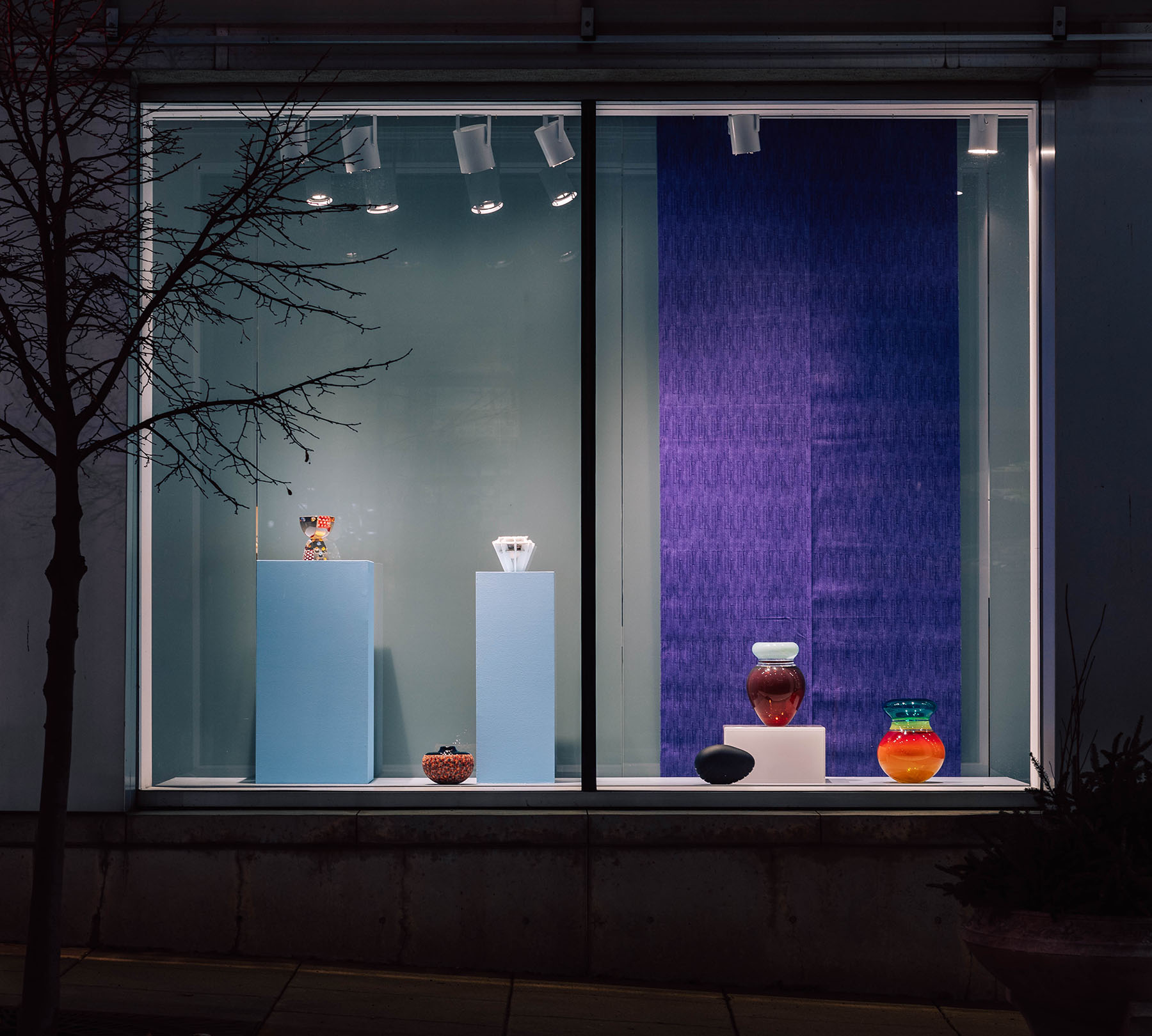 Installation view, On Fire: Surveying Women in Glass in the Late-Twentieth Century