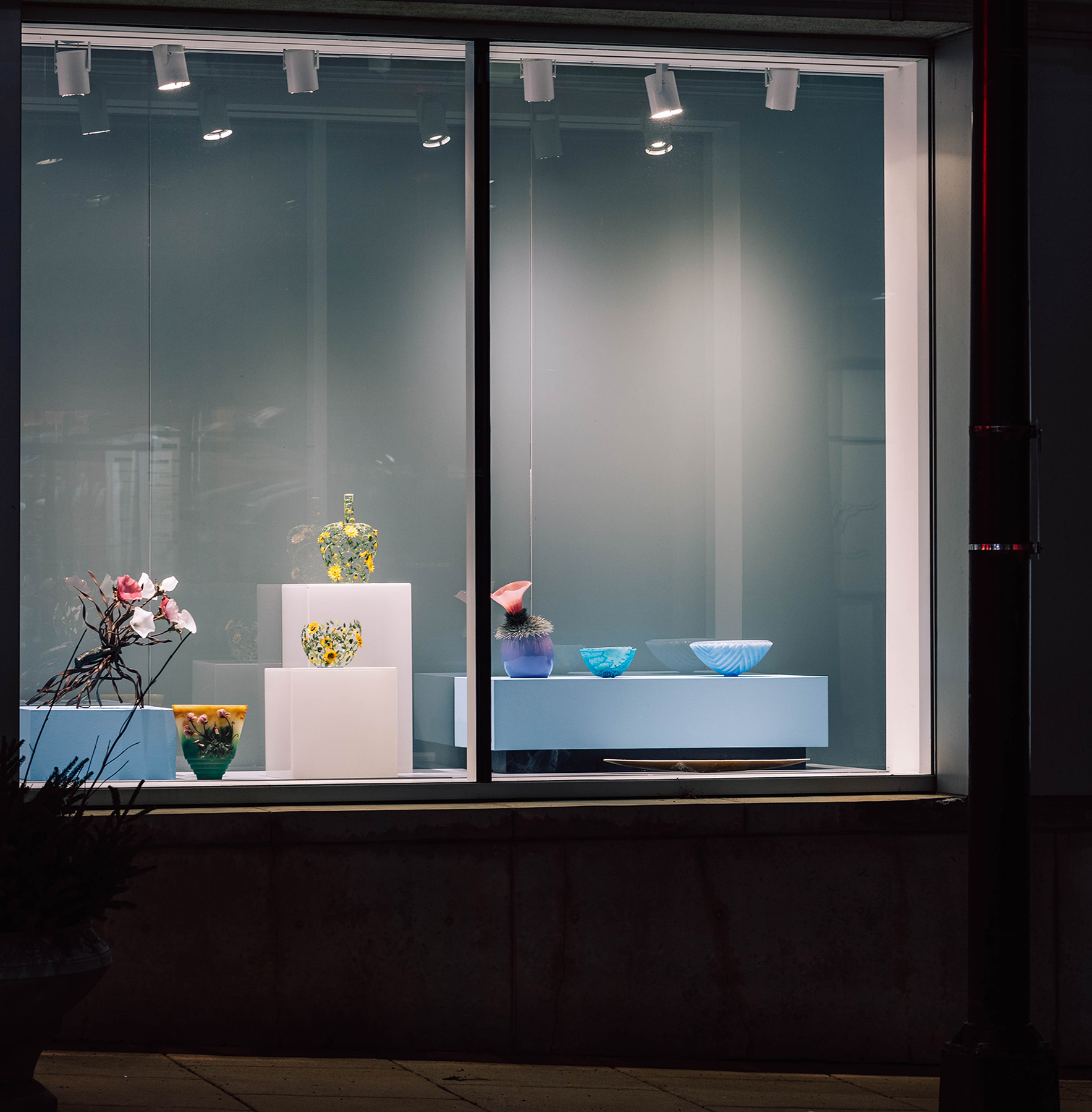 Installation view, On Fire: Surveying Women in Glass in the Late-Twentieth Century