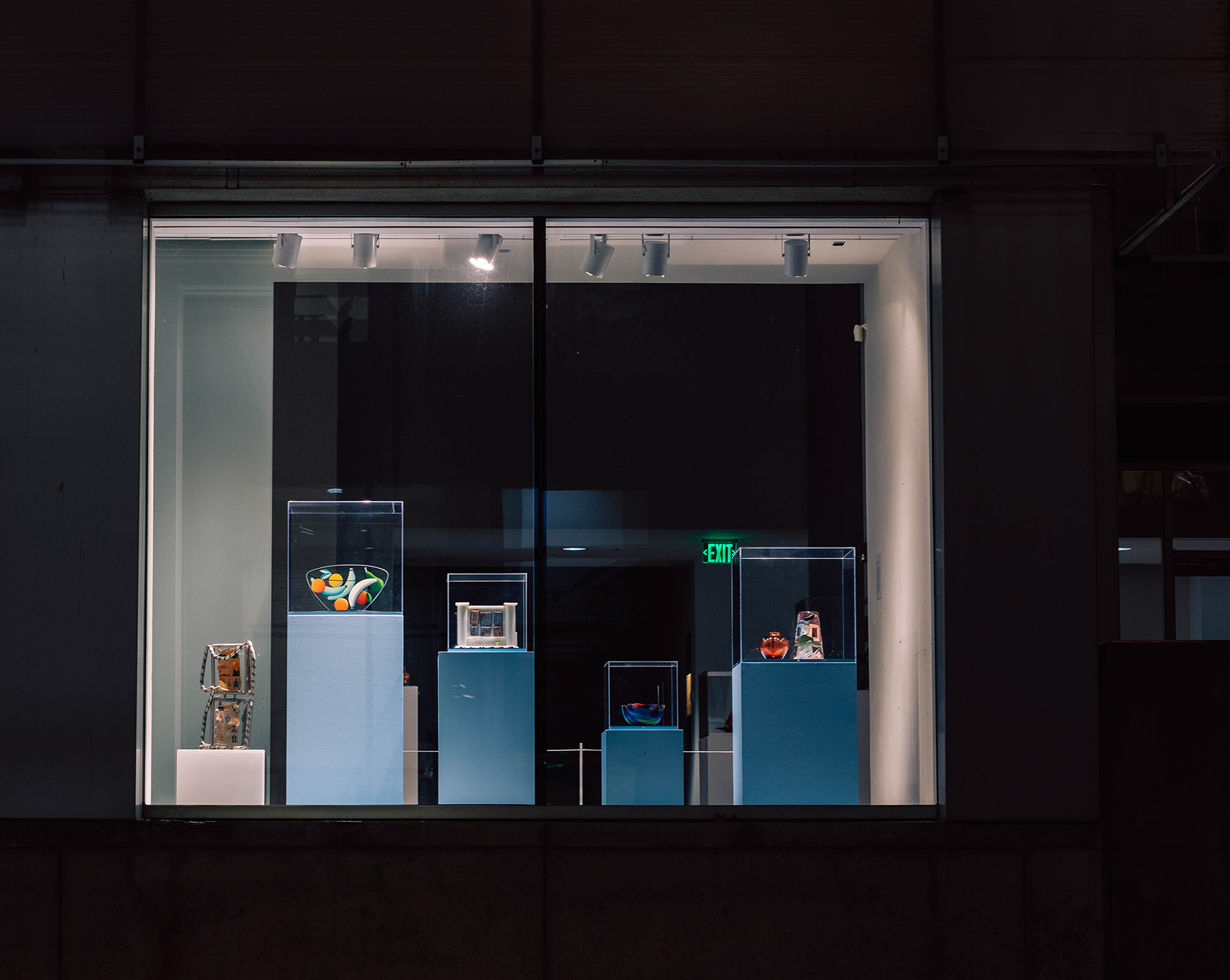 Installation view, On Fire: Surveying Women in Glass in the Late-Twentieth Century