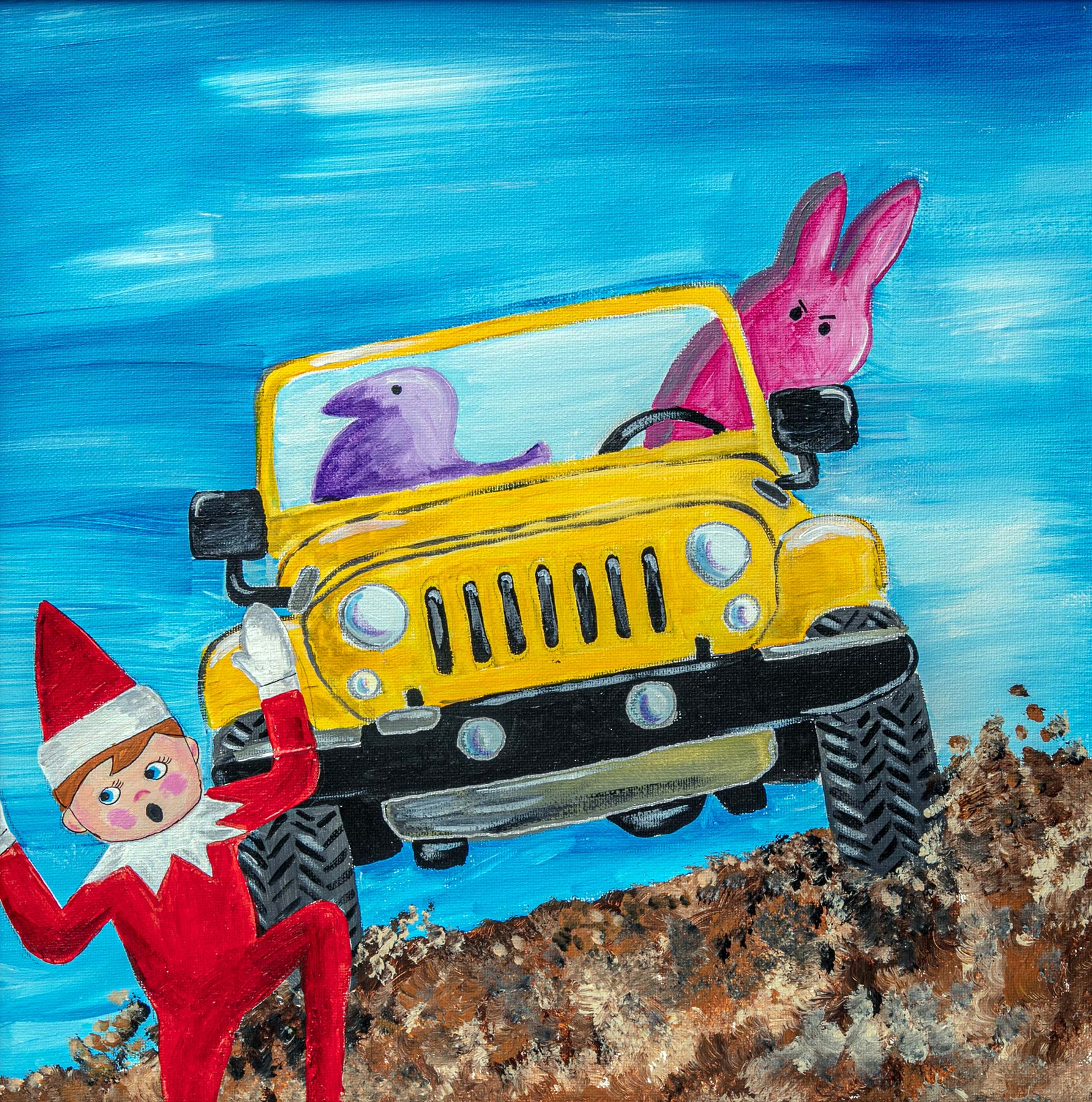 Jan Willinski, Peeps in a Jeep vs. Elf on a Shelf