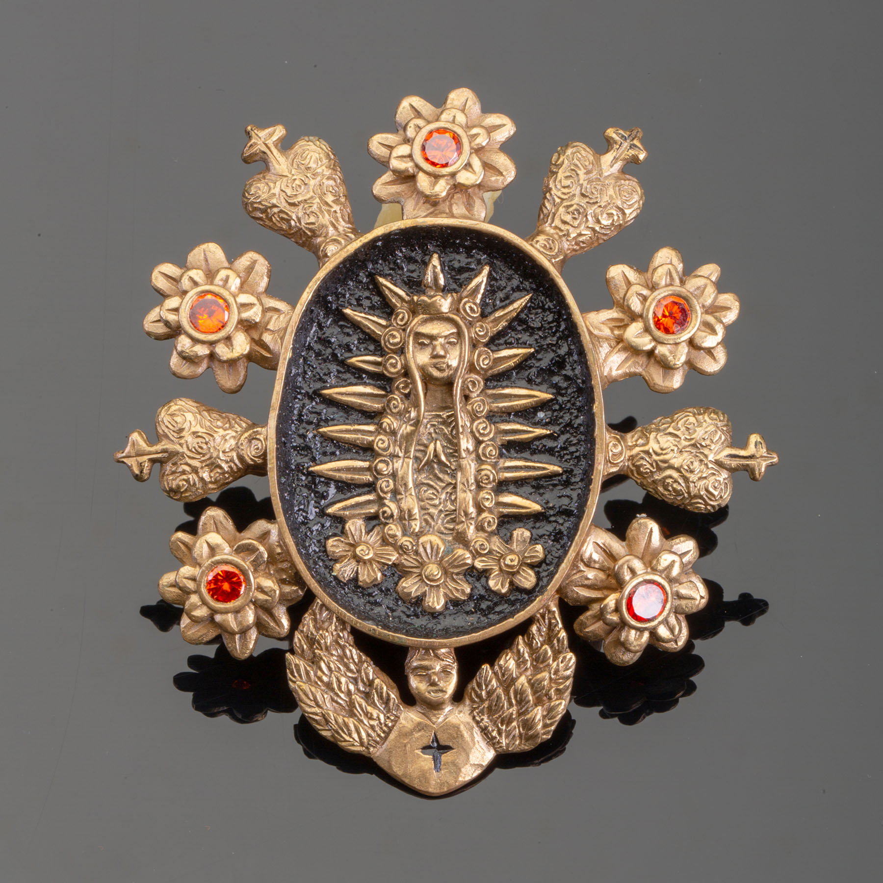 Lorena Angulo, Virgen de Guadalupe Medallion (Brooch/Pendant)