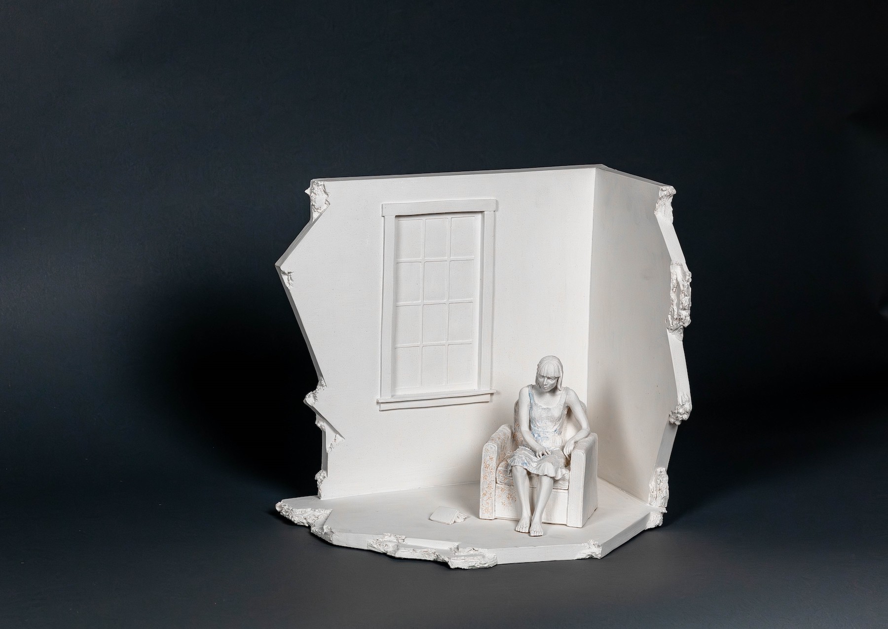 Susan Stamm Evans, Untitled: Room with Figure in Upholstered Chair
