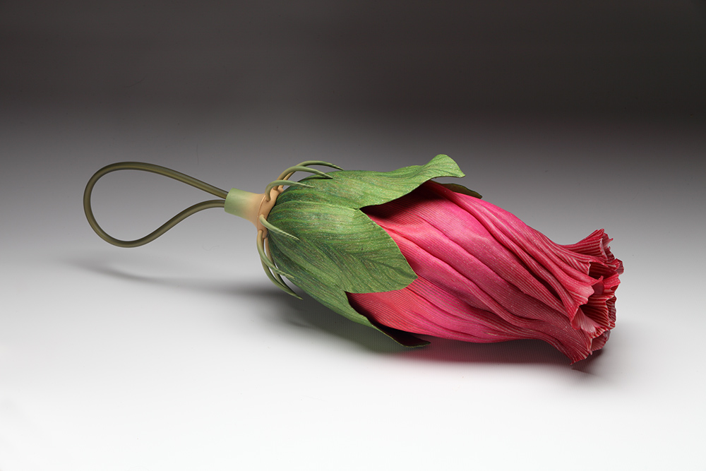 Kathleen Dustin, Blooming Hibiscus Purse Ornamental purse in the shape of a hibiscus flower