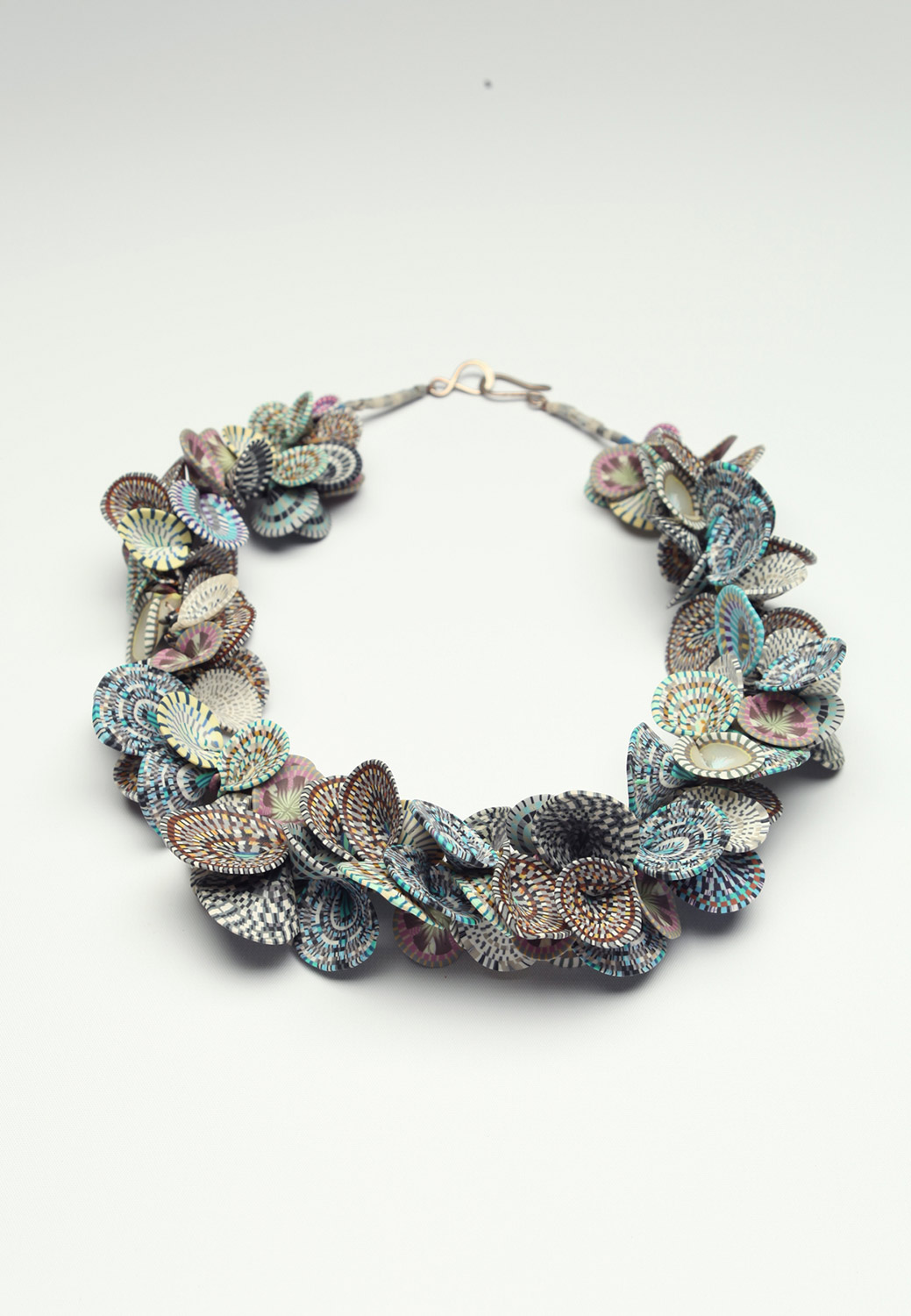 Steven Ford and David Forlano “Multicolored Full Shell Necklace” Necklace with multicolored overlapping polymer shells
